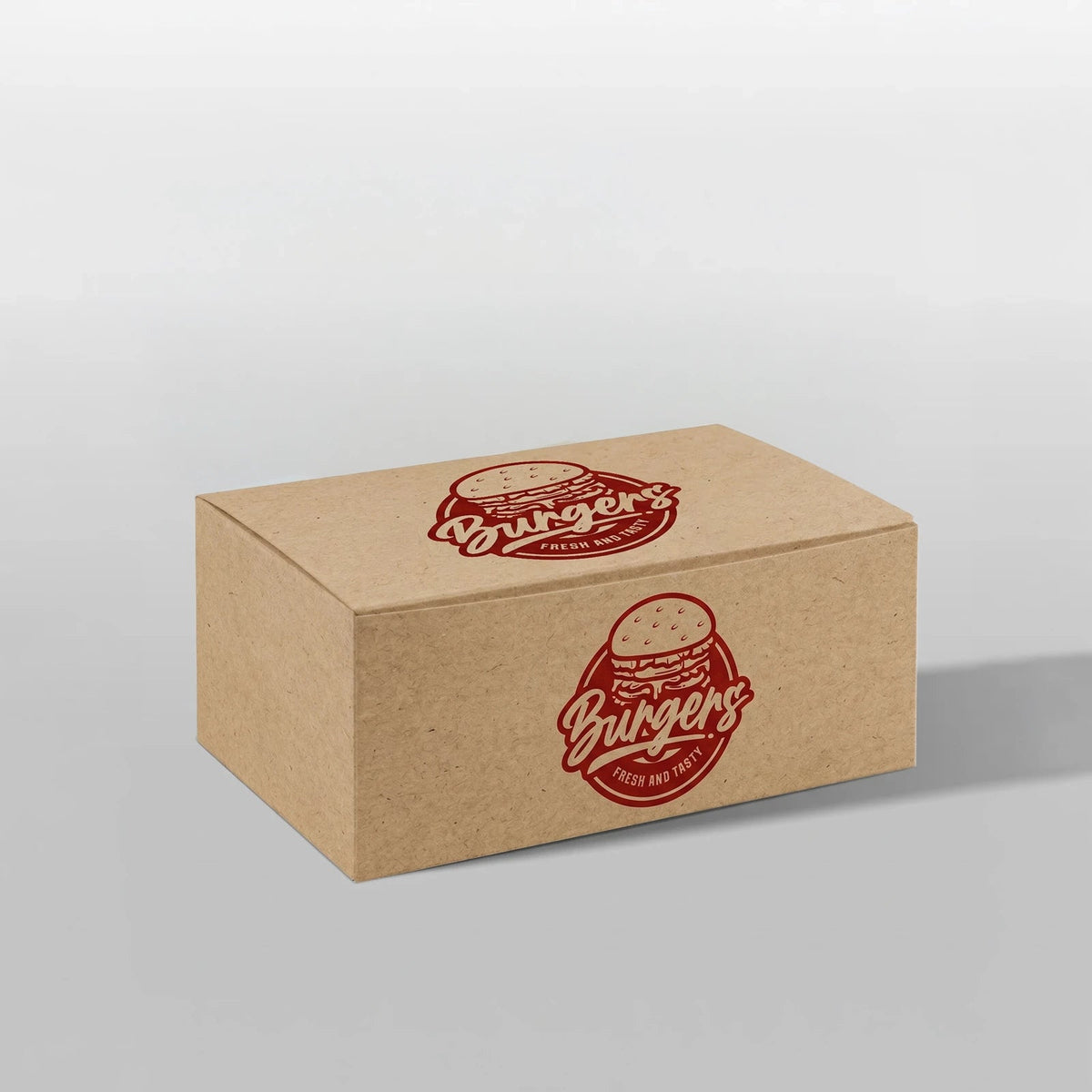 Baskılı Kraft Hamburger Menü Kutusu - Dip Kilit Yapıştırmalı