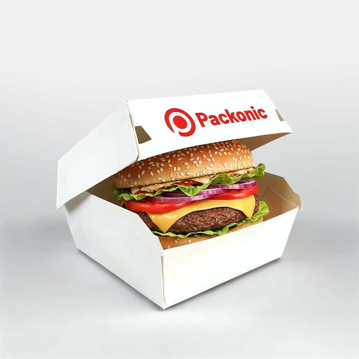 Baskılı Burger Kutusu - 8 Nokta Yapıştırmalı