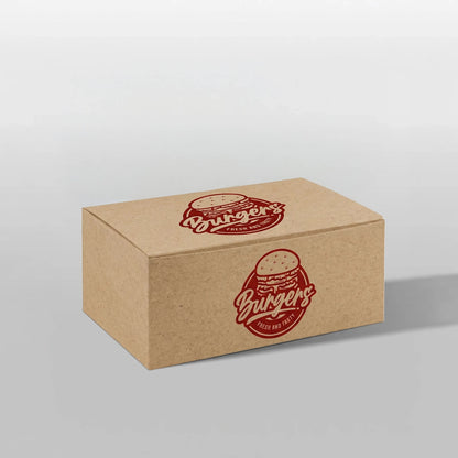 Baskılı Kraft Hamburger Menü Kutusu - Dip Kilit Yapıştırmalı