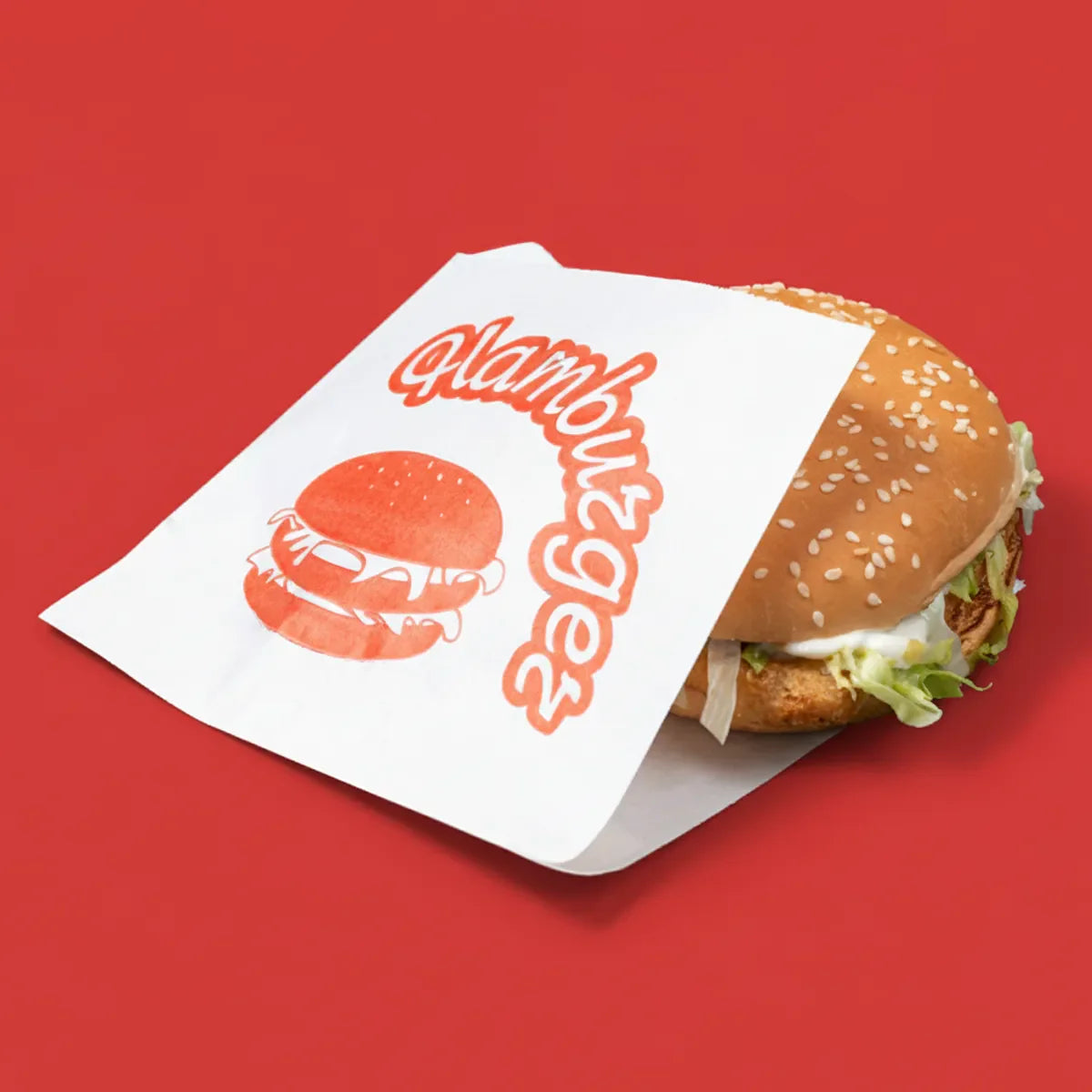 Baskılı Beyaz Hamburger Kağıdı