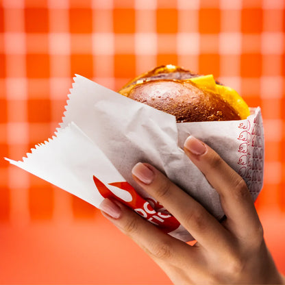 Baskılı Beyaz Hamburger Kağıdı