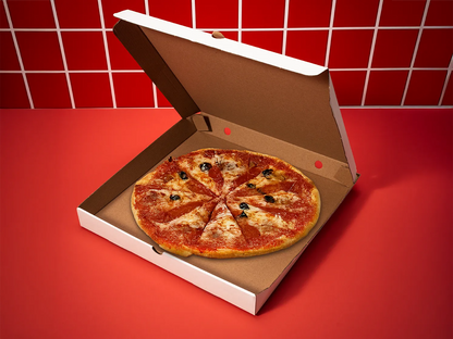 Baskılı Beyaz Pizza Kutusu