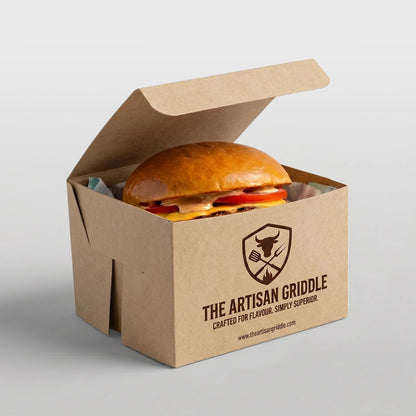 Baskılı Kraft Hamburger Kutusu - Manuel Kurmalı