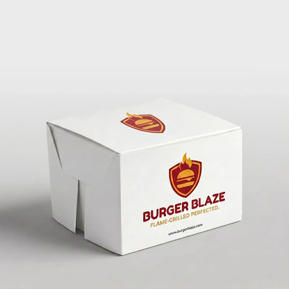 Custom Printed  Burger Box - Easy Assembly - White