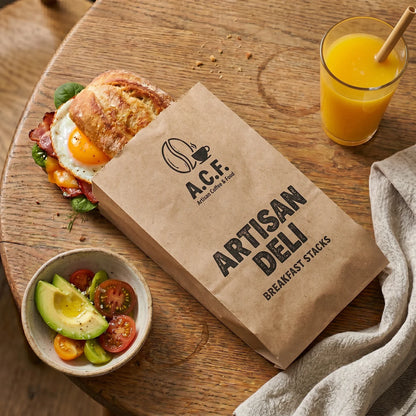 Custom Printed Sandwich Paper Bags - Kraft