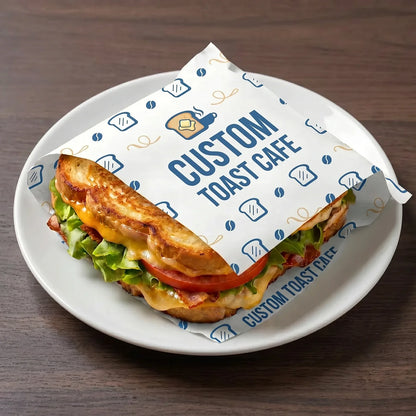 Custom Printed Sandwich Paper Pocket - White