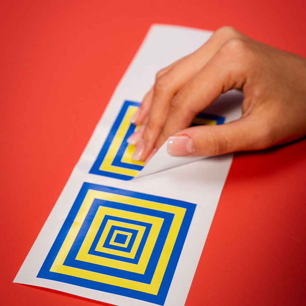 Baskılı Kare Sticker